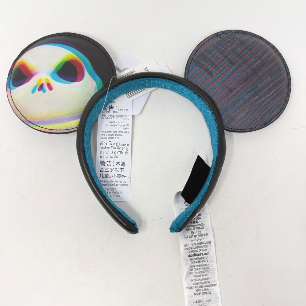 Disney Nightmare Before Christmas Jack Skellington Ear Headband NWT Rainbow Goth